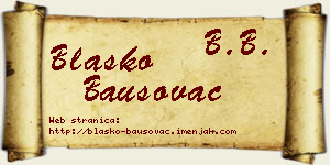 Blaško Bausovac vizit kartica